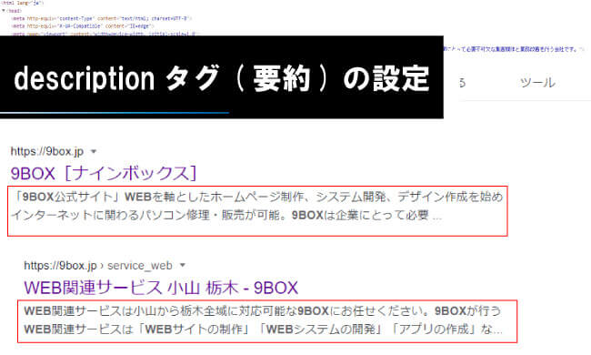 descriptionタグ(要約)の設定